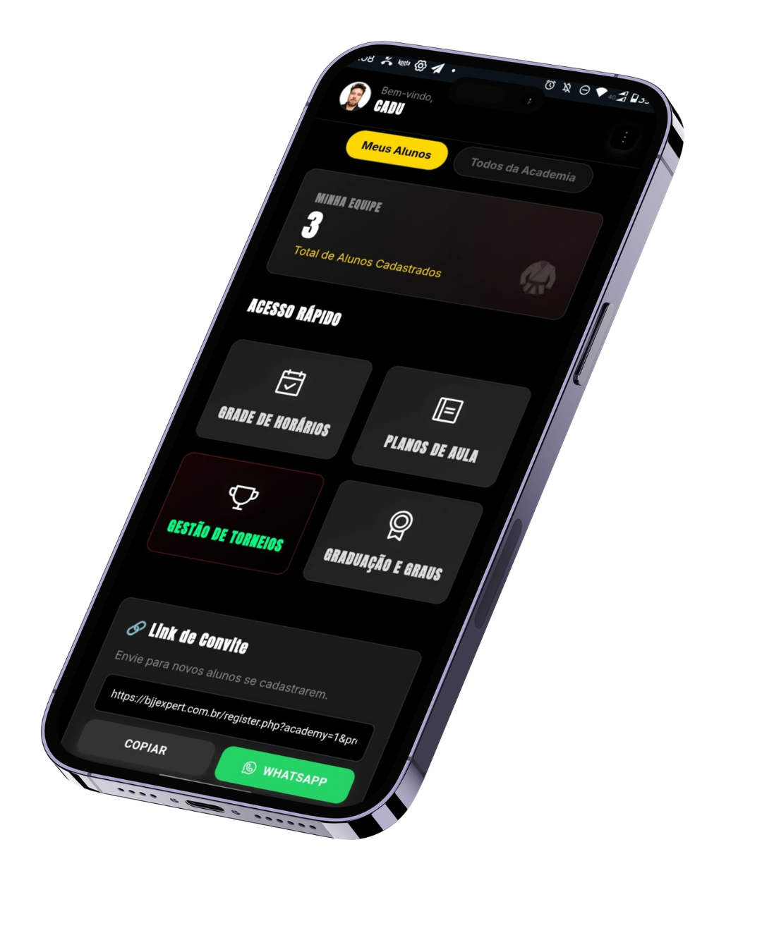 App BJJ Expert no celular